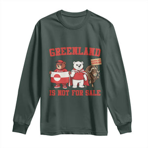 Greenland Is Not For Sale Long Sleeve Shirt Greenland Lover Support TS12 Dark Forest Green Print Your Wear