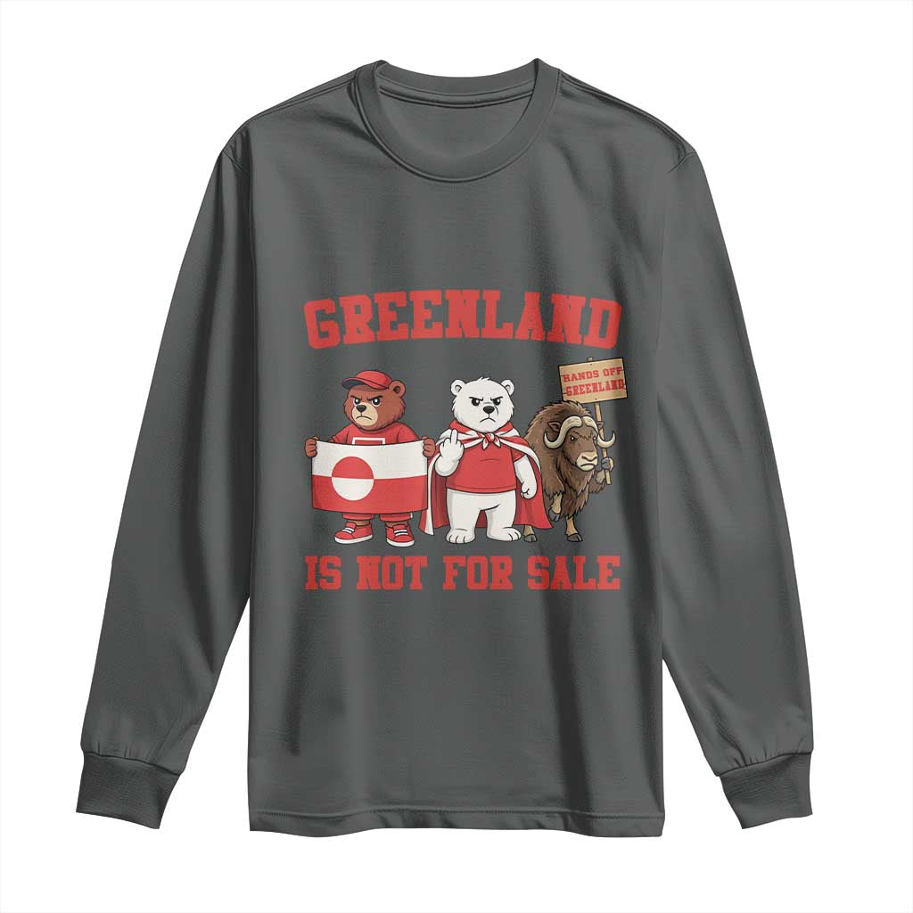 Greenland Is Not For Sale Long Sleeve Shirt Greenland Lover Support TS12 Dark Heather Print Your Wear