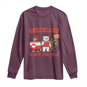 Greenland Is Not For Sale Long Sleeve Shirt Greenland Lover Support TS12 Maroon Print Your Wear