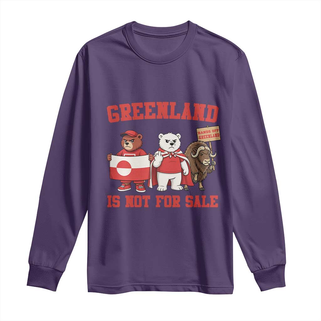Greenland Is Not For Sale Long Sleeve Shirt Greenland Lover Support TS12 Purple Print Your Wear