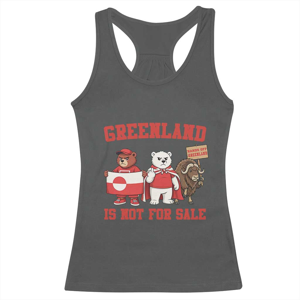 Greenland Is Not For Sale Racerback Tank Top Greenland Lover Support TS12 Dark Heather Print Your Wear