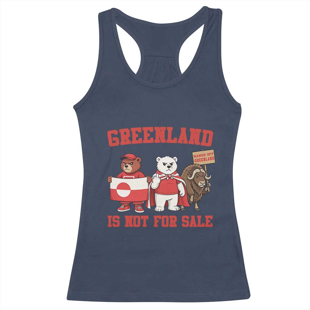 Greenland Is Not For Sale Racerback Tank Top Greenland Lover Support TS12 Navy Print Your Wear