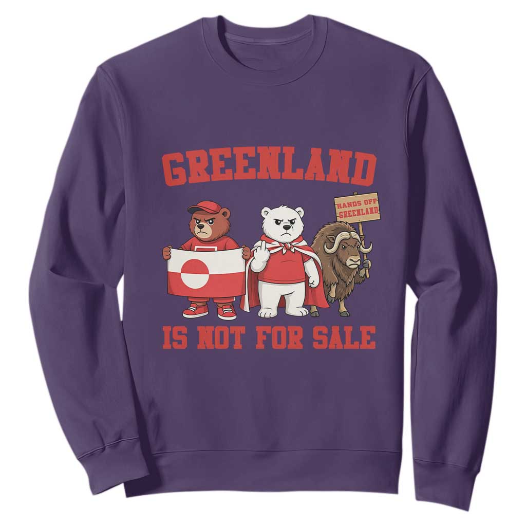 Greenland Is Not For Sale Sweatshirt Greenland Lover Support TS12 Purple Print Your Wear