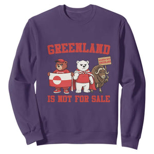 Greenland Is Not For Sale Sweatshirt Greenland Lover Support TS12 Purple Print Your Wear