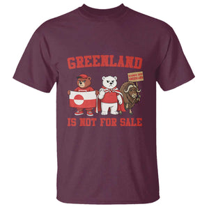 Greenland Is Not For Sale T Shirt Greenland Lover Support TS12 Maroon Print Your Wear