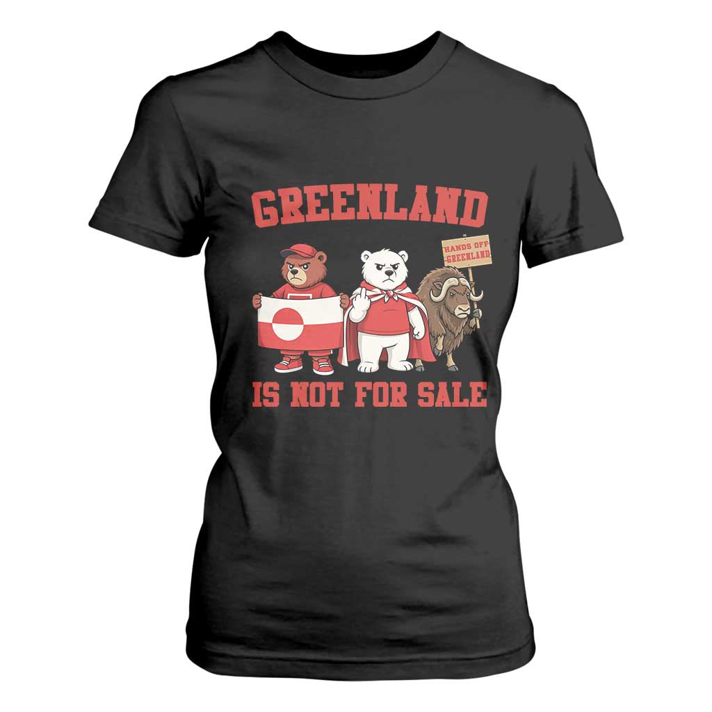 Greenland Is Not For Sale T Shirt For Women Greenland Lover Support TS12 Black Print Your Wear