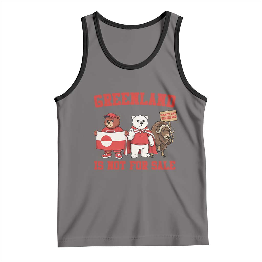Greenland Is Not For Sale Tank Top Greenland Lover Support TS12 Deep Heather Black Print Your Wear