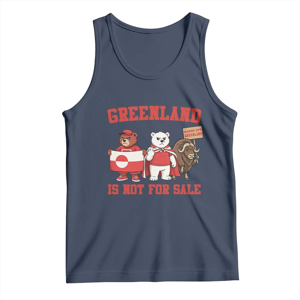 Greenland Is Not For Sale Tank Top Greenland Lover Support TS12 Navy Print Your Wear