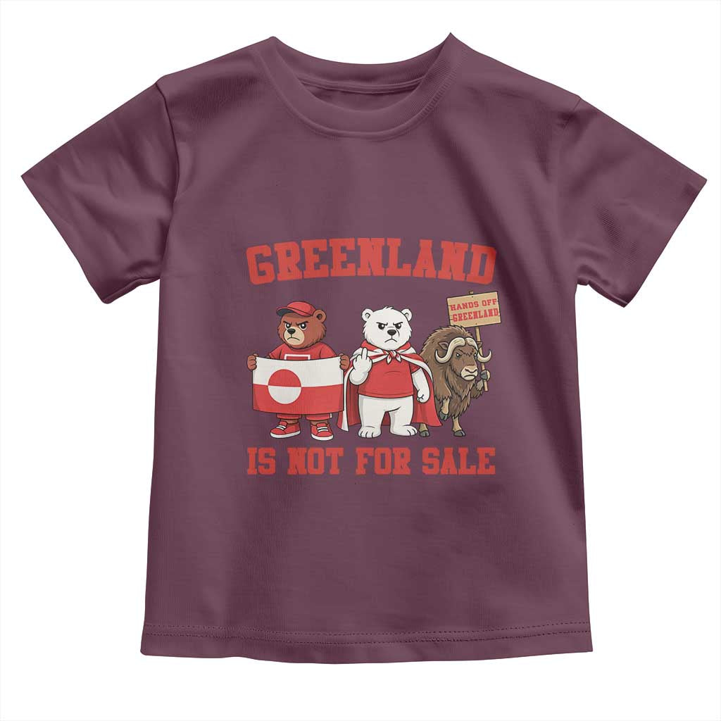 Greenland Is Not For Sale Toddler T Shirt Greenland Lover Support TS12 Maroon Print Your Wear