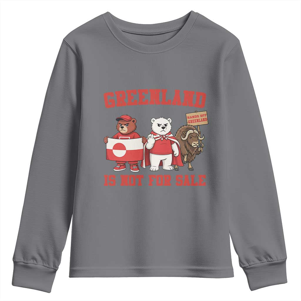 Greenland Is Not For Sale Youth Sweatshirt Greenland Lover Support TS12 Charcoal Print Your Wear