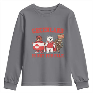 Greenland Is Not For Sale Youth Sweatshirt Greenland Lover Support TS12 Charcoal Print Your Wear