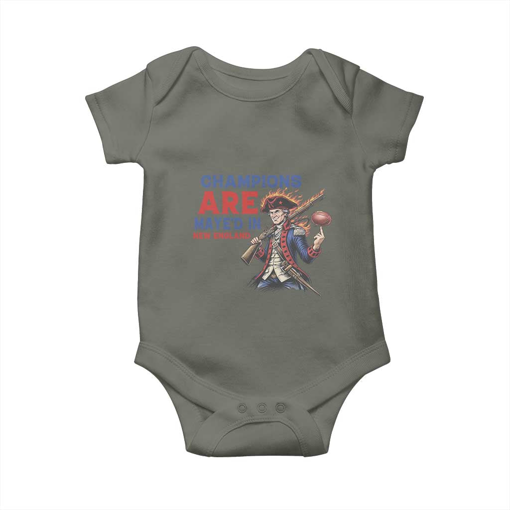 Champions Are Maye'd In New England Baby Onesie Game Day Sports Fan Gift TS12 Military Green Print Your Wear