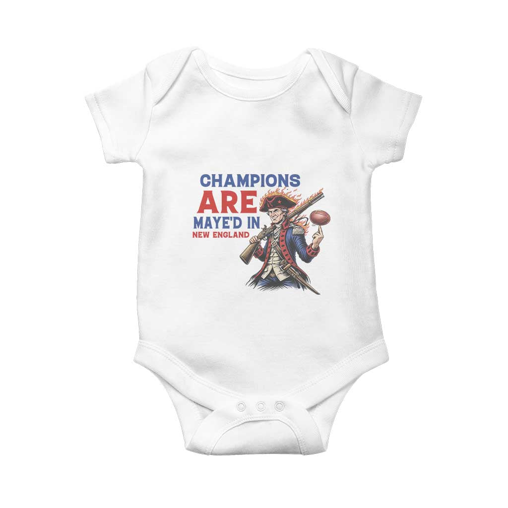 Champions Are Maye'd In New England Baby Onesie Game Day Sports Fan Gift TS12 White Print Your Wear