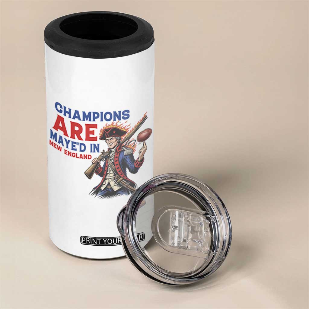 Champions Are Maye'd In New England 4 in 1 Can Cooler Tumbler Game Day Sports Fan Gift TS12 Print Your Wear