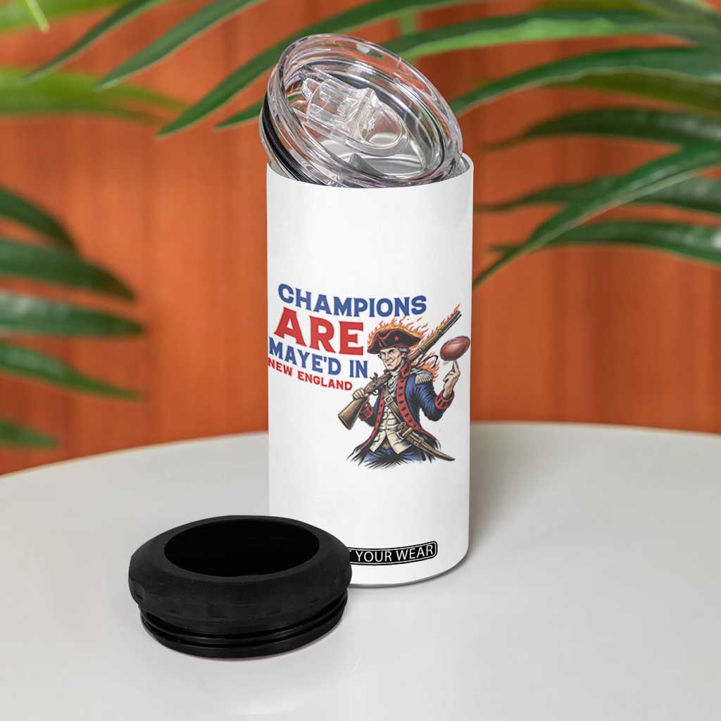 Champions Are Maye'd In New England 4 in 1 Can Cooler Tumbler Game Day Sports Fan Gift TS12 Print Your Wear