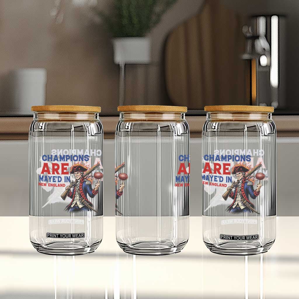 Champions Are Maye'd In New England Glass Can Game Day Sports Fan Gift TS12 Print Your Wear