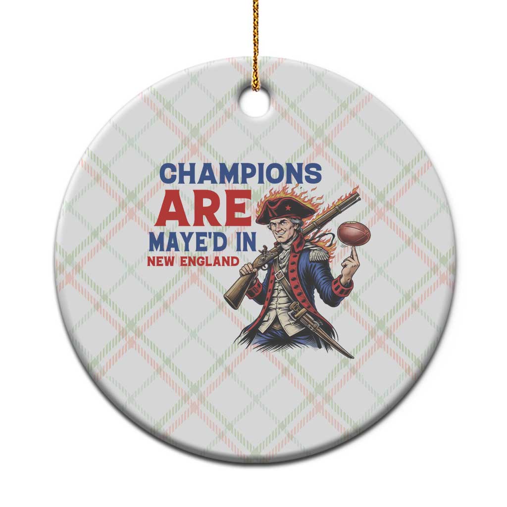 Champions Are Maye'd In New England Ceramic Ornament Game Day Sports Fan Gift TS12 1pc Christmas Plaid Print Your Wear