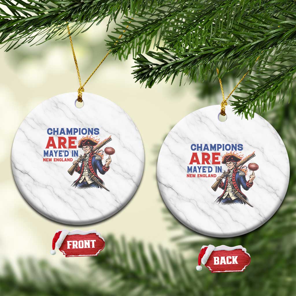 Champions Are Maye'd In New England Ceramic Ornament Game Day Sports Fan Gift TS12 1pc White Marble Print Your Wear