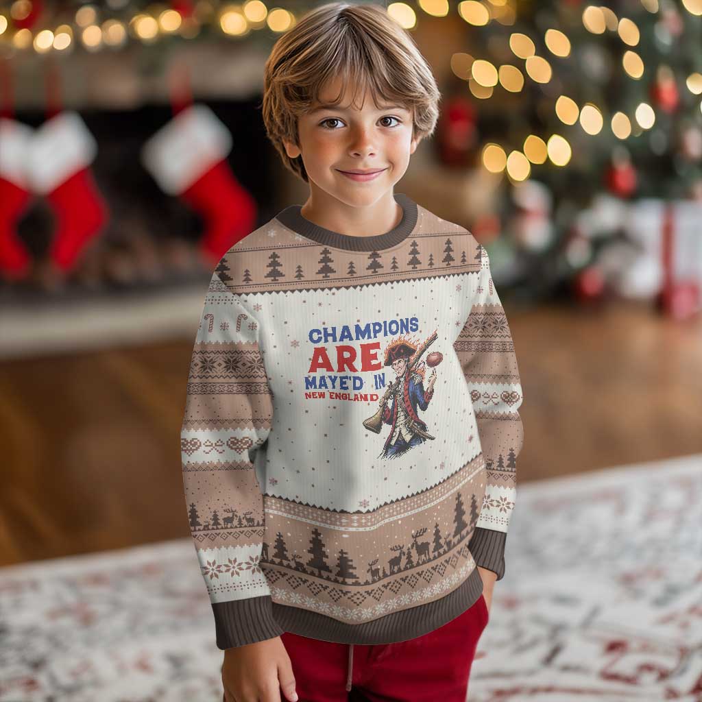 Champions Are Maye'd In New England Ugly Christmas Sweater Game Day Sports Fan Gift TS12 Mocha Mousse Print Your Wear