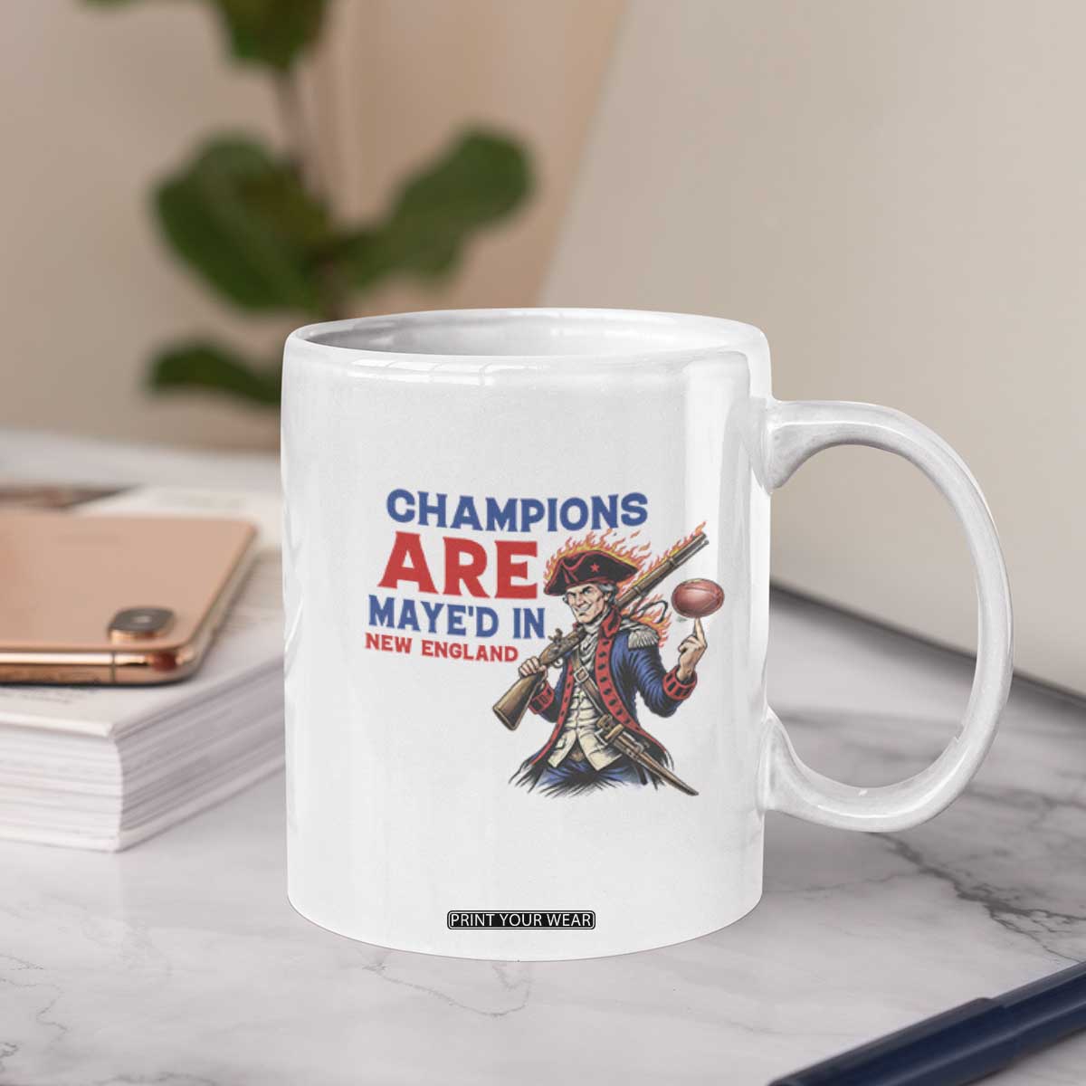 Champions Are Maye'd In New England Coffee Mug Game Day Sports Fan Gift TS12 Print Your Wear