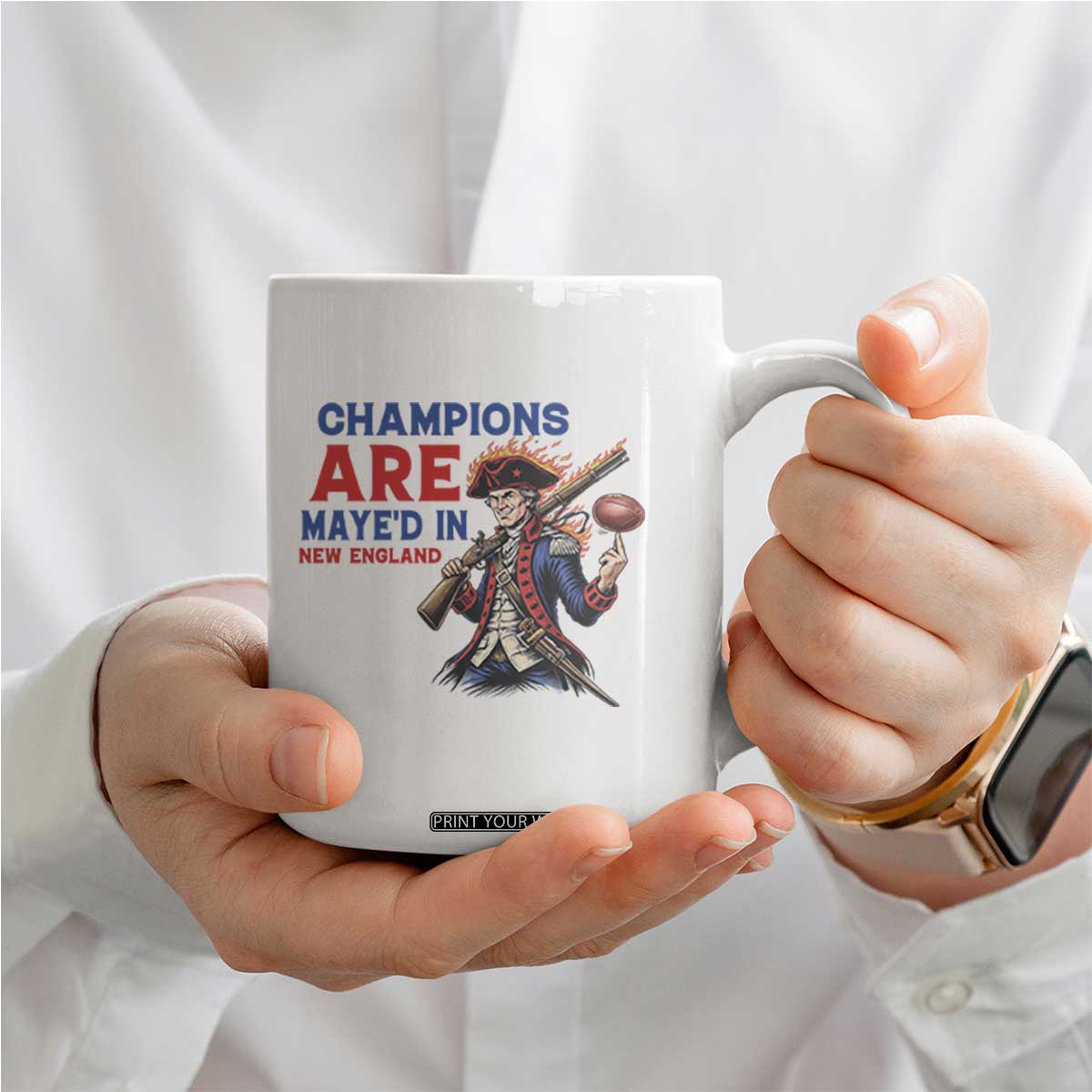 Champions Are Maye'd In New England Coffee Mug Game Day Sports Fan Gift TS12 Print Your Wear