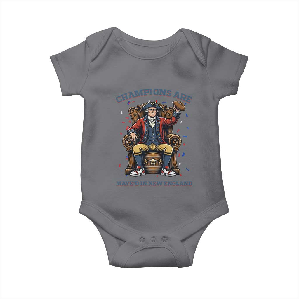 Champions Are Maye'd In NE Baby Onesie Football Quarterback Number 10 TS12 Charcoal Print Your Wear