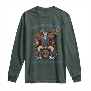 Champions Are Maye'd In NE Long Sleeve Shirt Football Quarterback Number 10 TS12 Dark Forest Green Print Your Wear