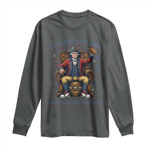 Champions Are Maye'd In NE Long Sleeve Shirt Football Quarterback Number 10 TS12 Dark Heather Print Your Wear