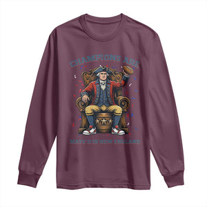 Champions Are Maye'd In NE Long Sleeve Shirt Football Quarterback Number 10 TS12 Maroon Print Your Wear