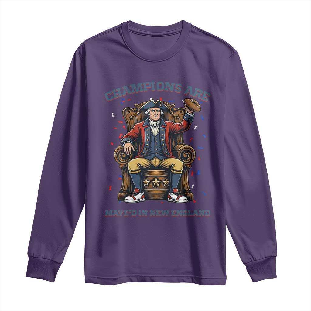 Champions Are Maye'd In NE Long Sleeve Shirt Football Quarterback Number 10 TS12 Purple Print Your Wear