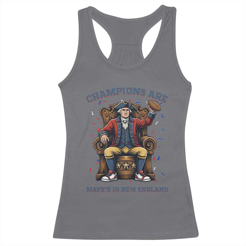 Champions Are Maye'd In NE Racerback Tank Top Football Quarterback Number 10 TS12 Charcoal Print Your Wear