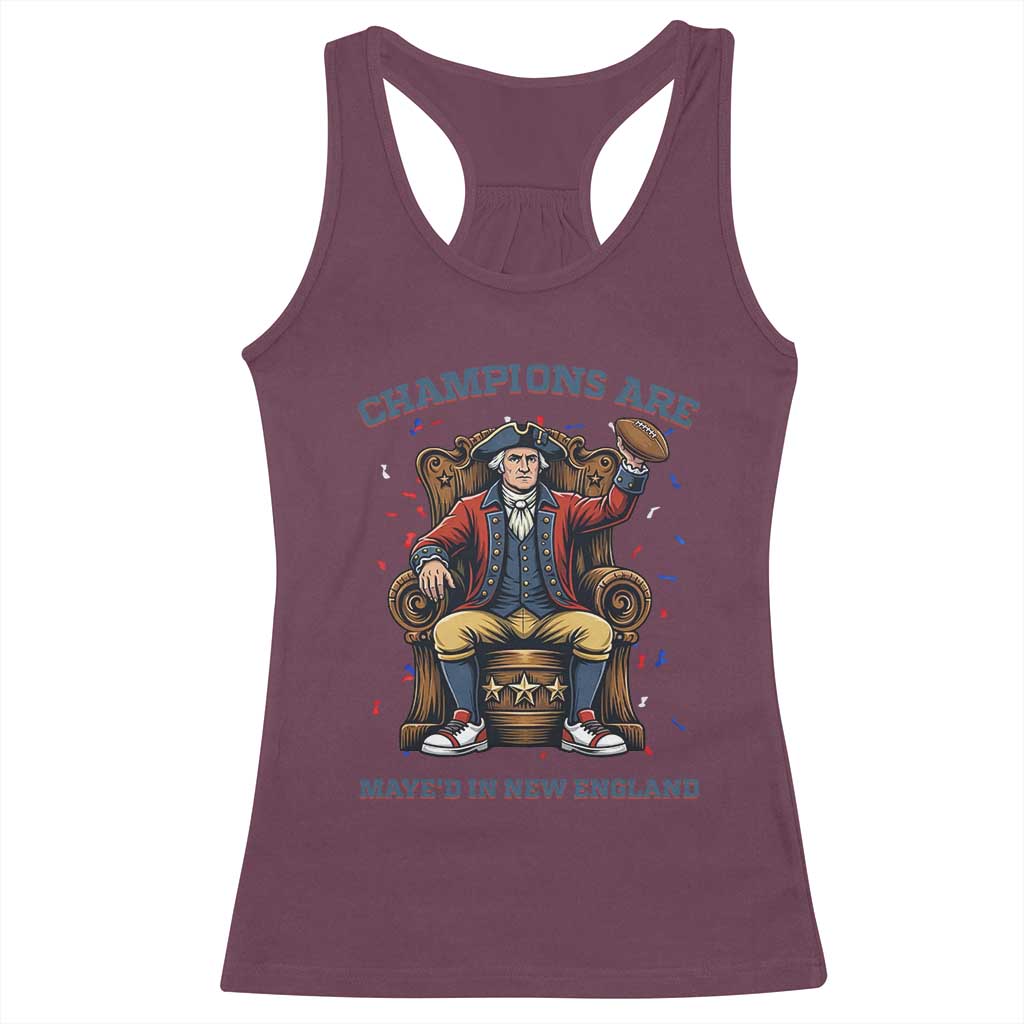 Champions Are Maye'd In NE Racerback Tank Top Football Quarterback Number 10 TS12 Maroon Print Your Wear