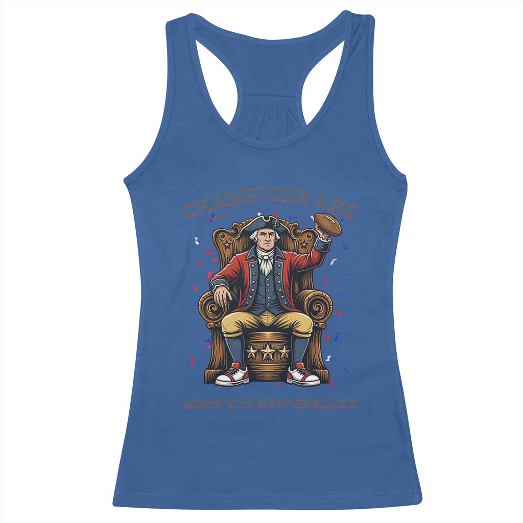 Champions Are Maye'd In NE Racerback Tank Top Football Quarterback Number 10 TS12 Royal Blue Print Your Wear