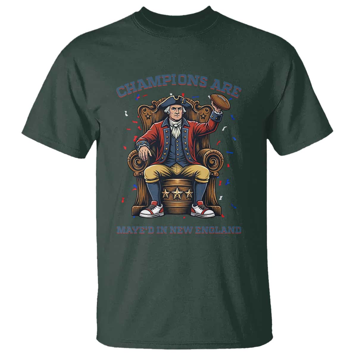 Champions Are Maye'd In NE T Shirt Football Quarterback Number 10 TS12 Dark Forest Green Print Your Wear