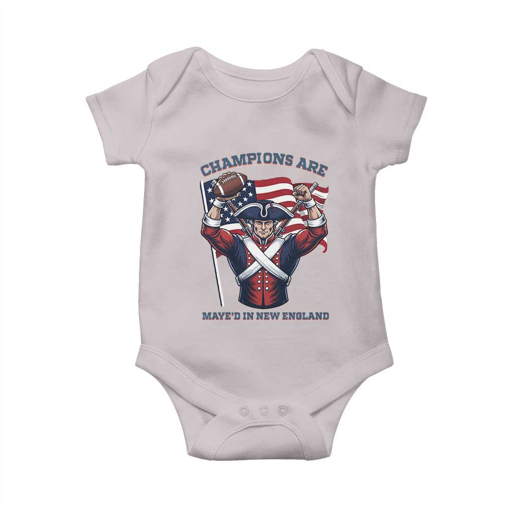 Champions Are Maye'd In New England Baby Onesie Funny Quarterback Football Fan TS12 Ice Gray Print Your Wear