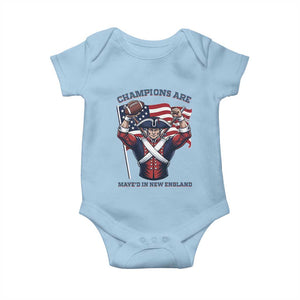 Champions Are Maye'd In New England Baby Onesie Funny Quarterback Football Fan TS12 Light Blue Print Your Wear
