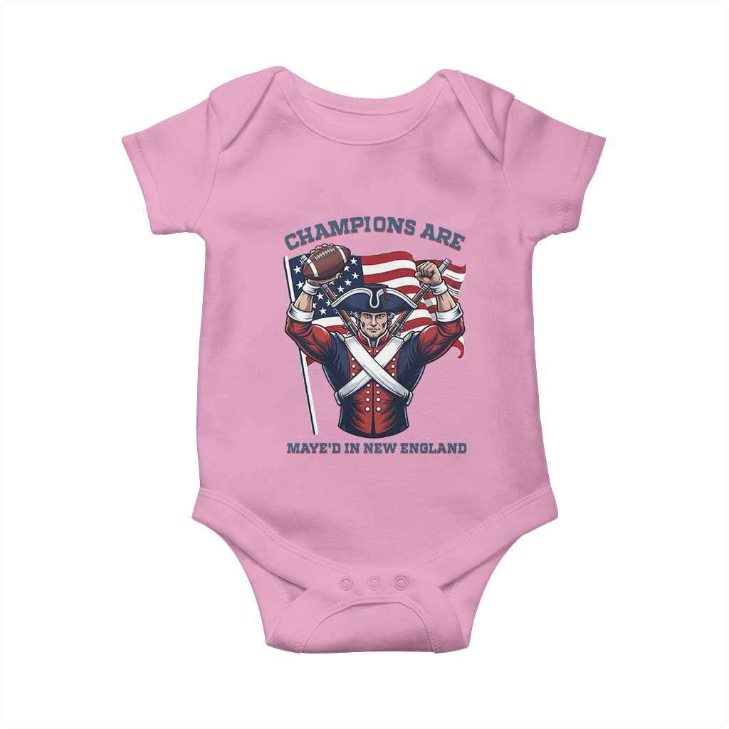 Champions Are Maye'd In New England Baby Onesie Funny Quarterback Football Fan TS12 Light Pink Print Your Wear