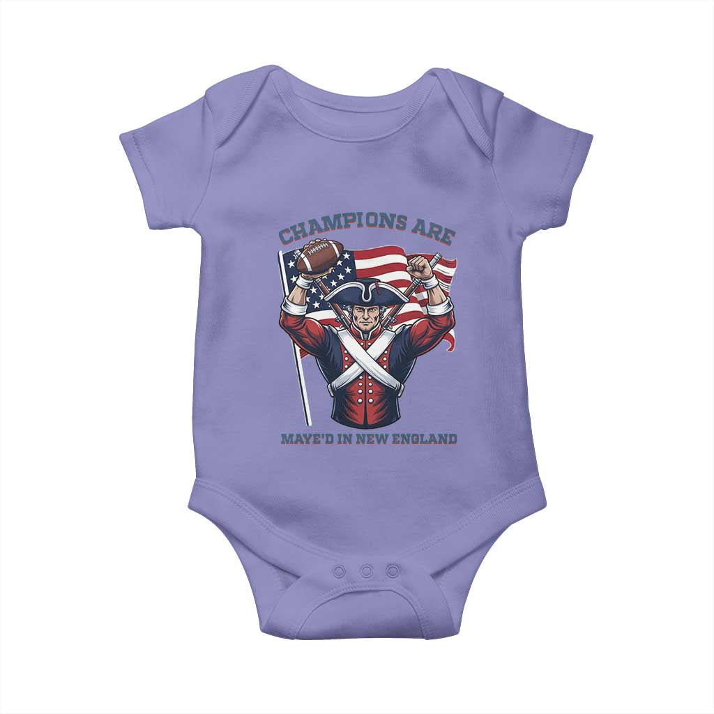 Champions Are Maye'd In New England Baby Onesie Funny Quarterback Football Fan TS12 Violet Print Your Wear