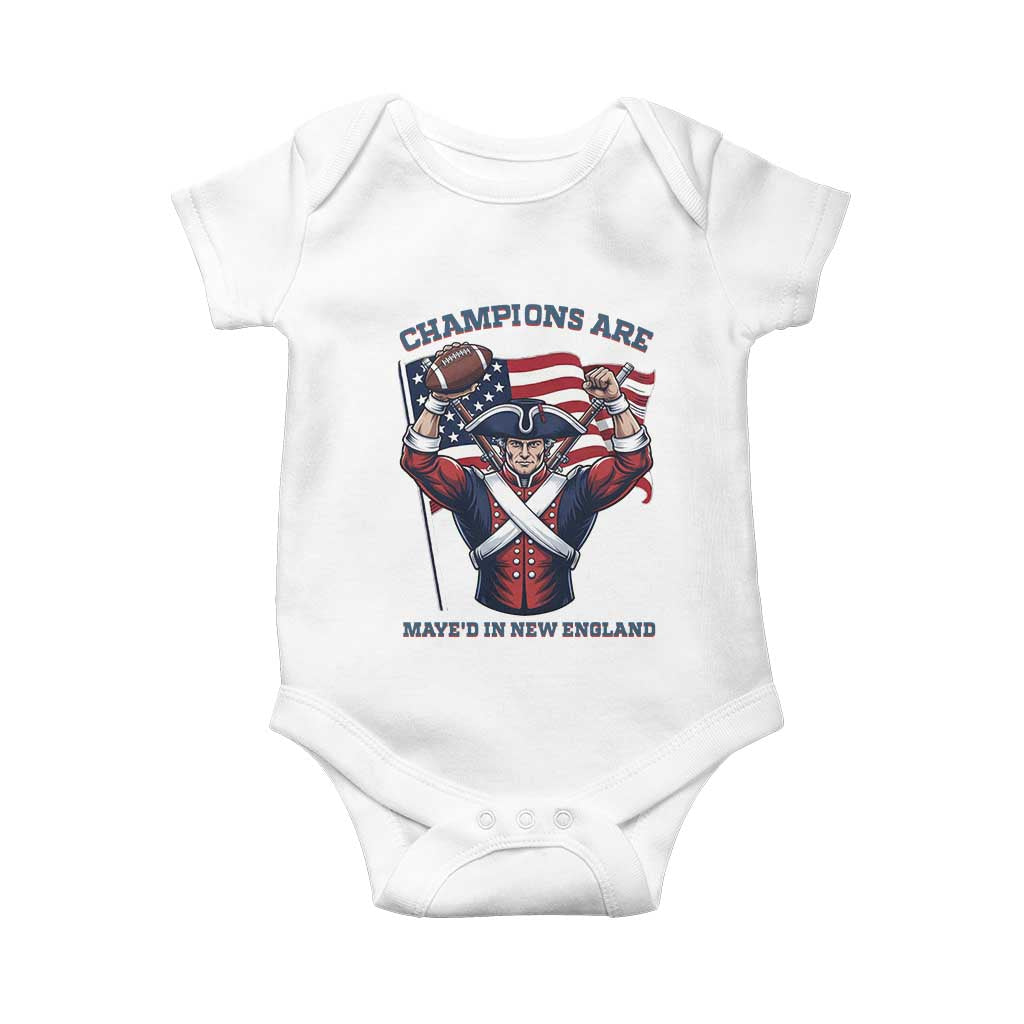 Champions Are Maye'd In New England Baby Onesie Funny Quarterback Football Fan TS12 White Print Your Wear