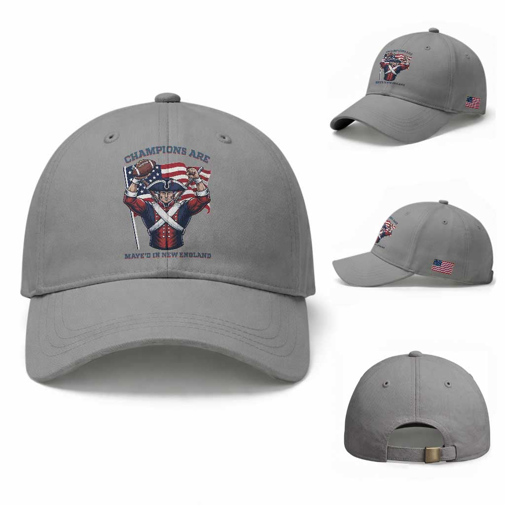 Champions Are Maye'd In New England Baseball Cap Funny Quarterback Football Fan TS12 Baseball Cap Universal Fit Sport Gray Print Your Wear