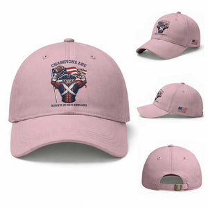 Champions Are Maye'd In New England Baseball Cap Funny Quarterback Football Fan TS12 Baseball Cap Universal Fit Light Pink Print Your Wear