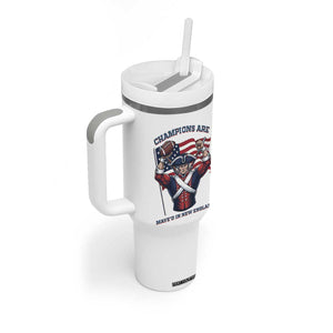 Champions Are Maye'd In New England Tumbler With Handle Funny Quarterback Football Fan TS12 Print Your Wear