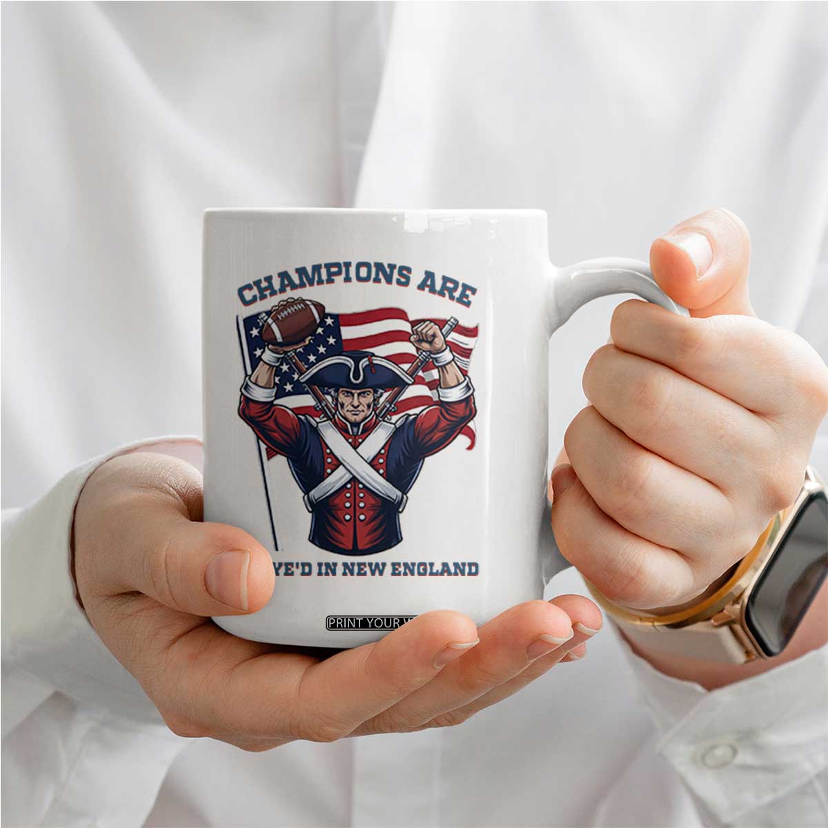 Champions Are Maye'd In New England Coffee Mug Funny Quarterback Football Fan TS12 Print Your Wear