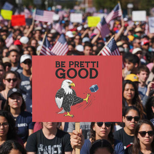 American Eagle Be Pretti Good Protest Sign Minneapolis Support Gift TS12 Horizontal 18" × 24" Red Print Your Wear