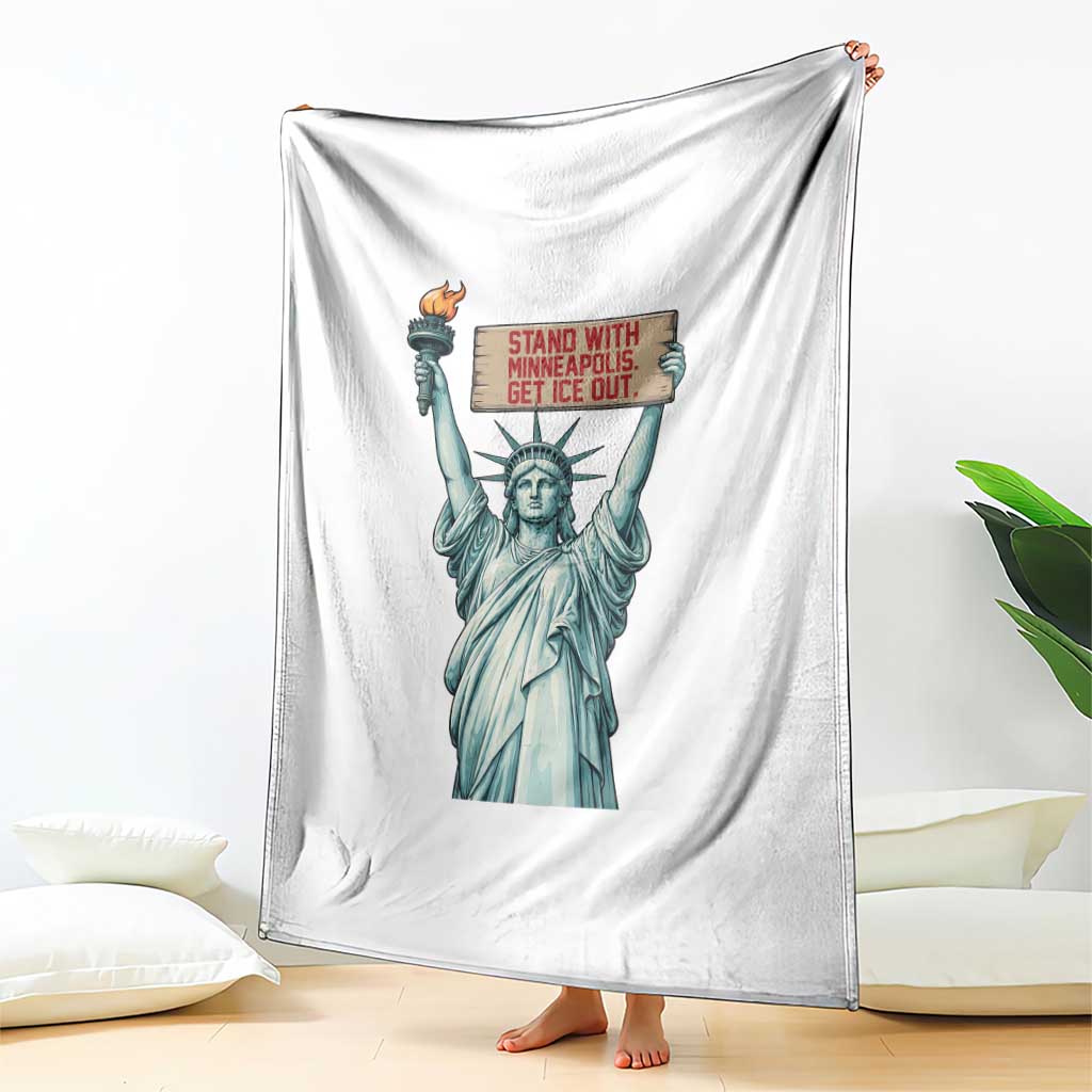 Stand With Minneapolis Throw Blanket Statue Of Liberty Torch Justice Support TS12 Print Your Wear
