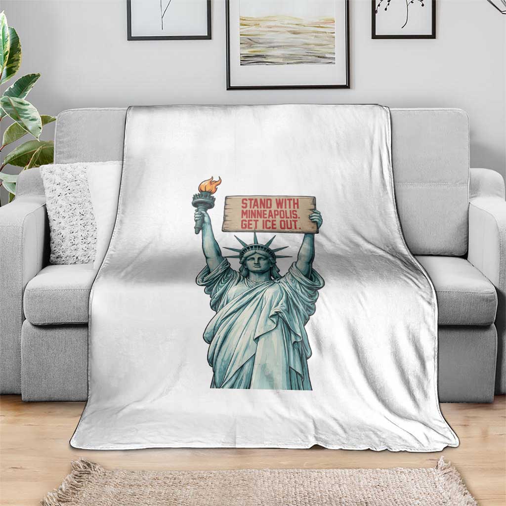 Stand With Minneapolis Throw Blanket Statue Of Liberty Torch Justice Support TS12 Print Your Wear