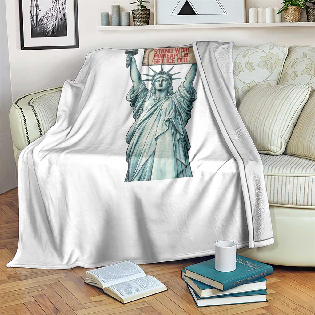 Stand With Minneapolis Throw Blanket Statue Of Liberty Torch Justice Support TS12 Print Your Wear