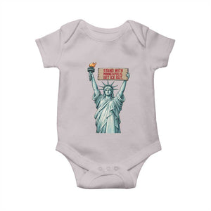 Stand With Minneapolis Baby Onesie Statue Of Liberty Torch Justice Support TS12 Ice Gray Print Your Wear