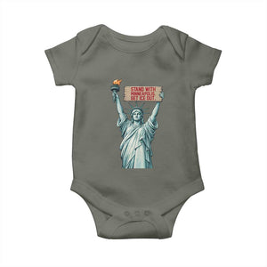 Stand With Minneapolis Baby Onesie Statue Of Liberty Torch Justice Support TS12 Military Green Print Your Wear