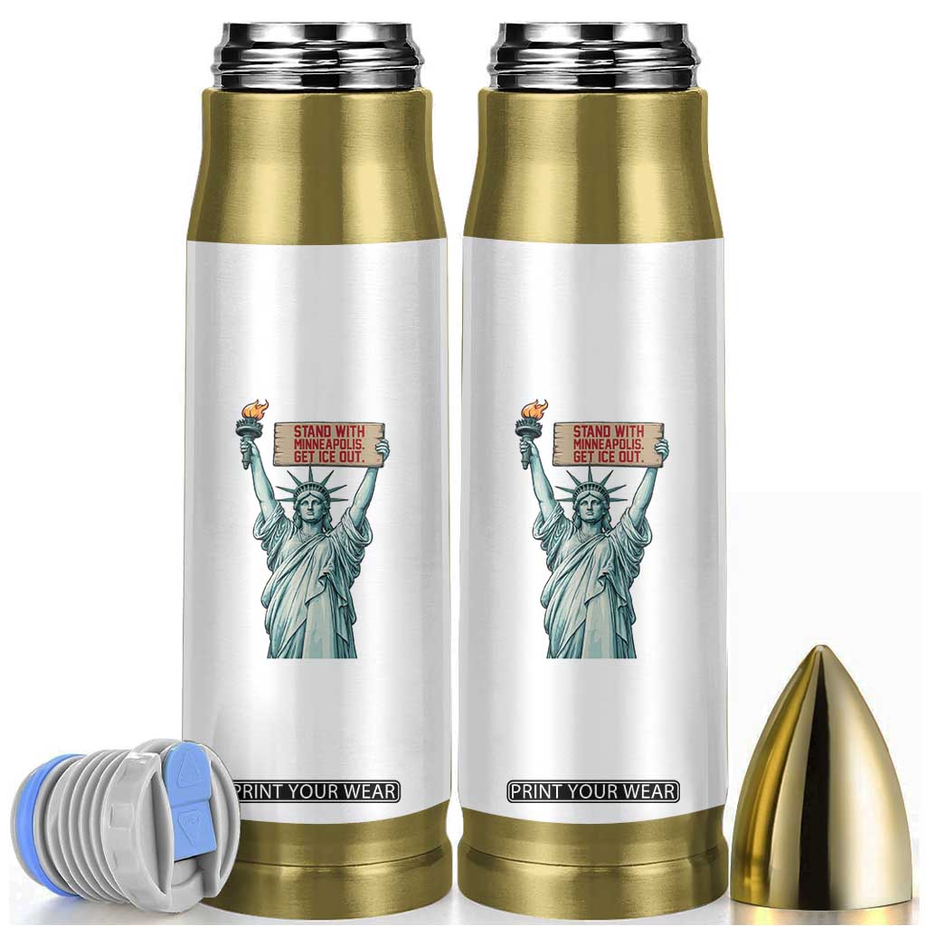 Stand With Minneapolis Bullet Tumbler Statue Of Liberty Torch Justice Support TS12 White Print Your Wear